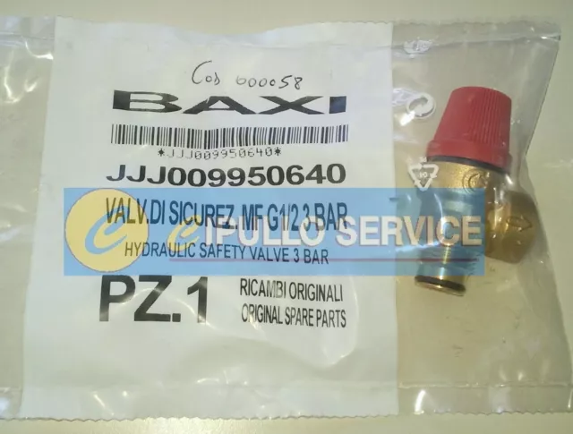 Valvola Di Sicurezza Mf G1/2 3 Bar - Ricambio Originale Baxi - Jjj009950640