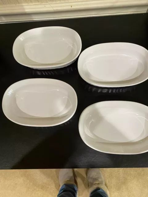 Corning Ware French White Oval 15 Ounces Individual Casserole Lot Of 4