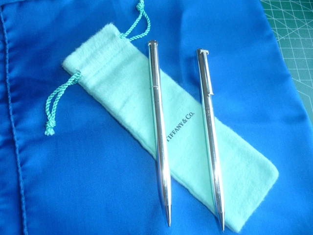 Pen and Pencil set by Tiffany in Sterling Silver, slim and elegant, Vintage 1985