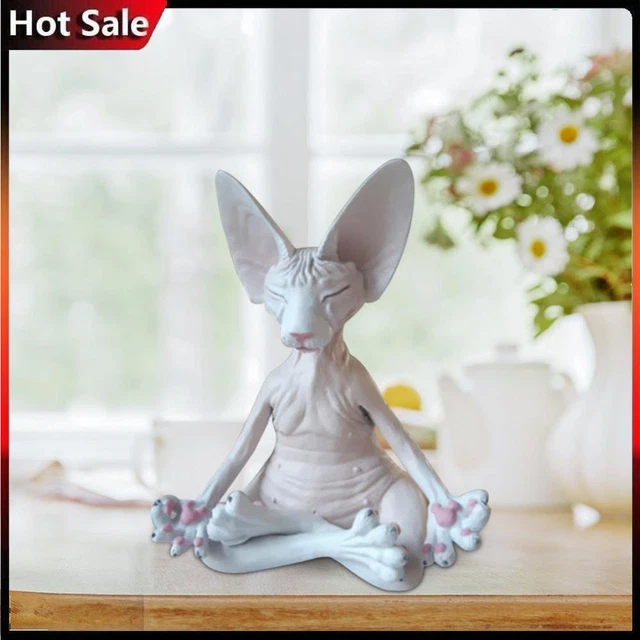Statua di meditazione Statua di gatto Decorazione Zen Yoga Figura