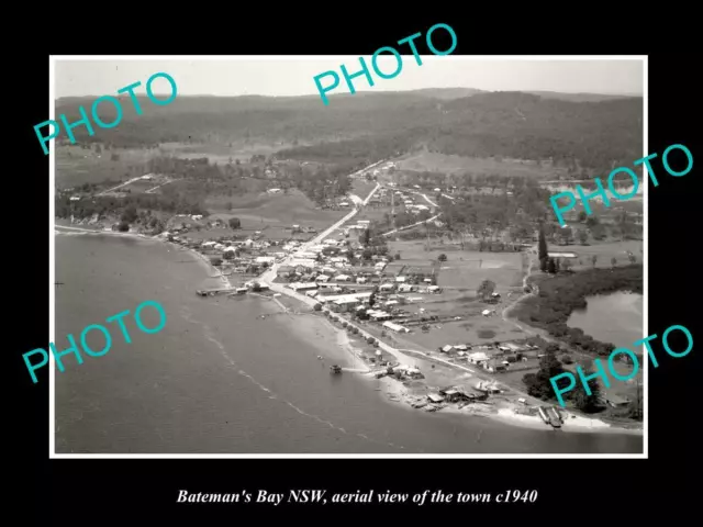 OLD 6 X 4 HISTORIC PHOTO BATEMANS BAY NSW AUSTRALIA TOWN AERIAL VIEW c1940 2