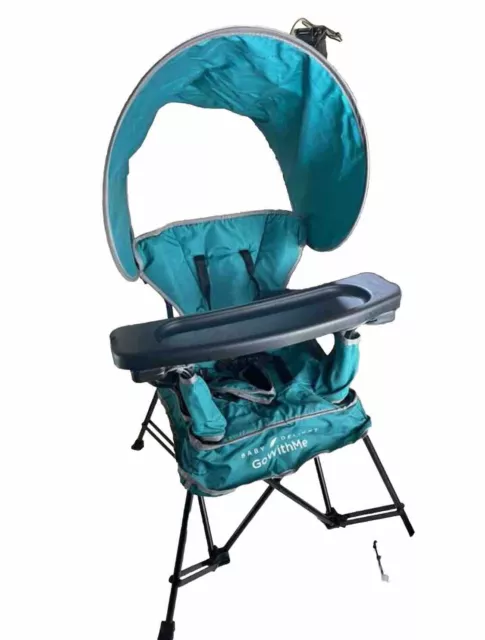 Baby Delight Go With Me Venture Chair W/sun canopy, Snack Tray & Bag Green