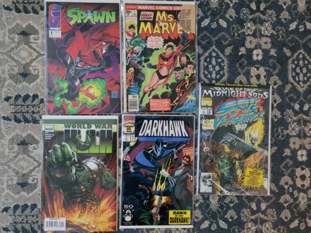 Marvel Image #1's Comic Lot Spawn Hulk Ms. Marvel Darkhawk