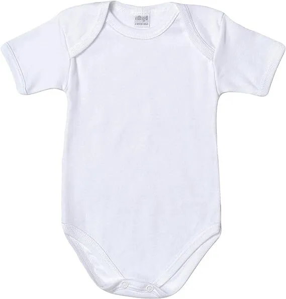Body mezza manica da neonato in lana cotone morbida Ellepi AF801 bambino bianco