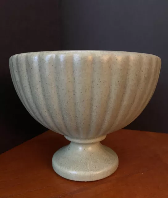 Vintage MCM Haeger Green 5" Pedestal Bowl Planter Vase