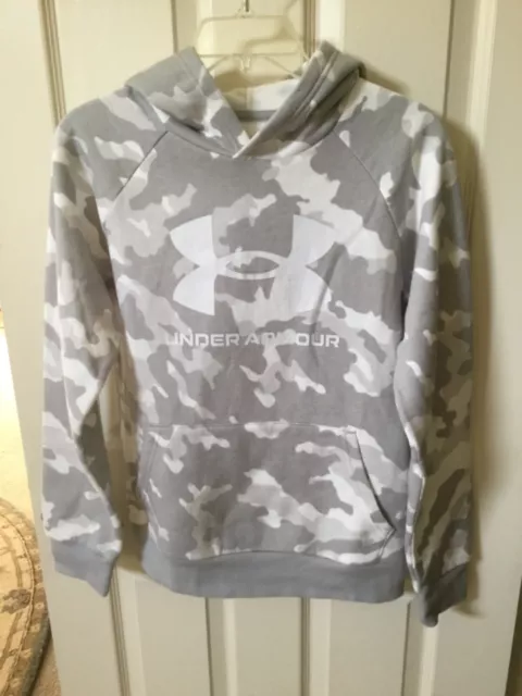 Gray Camo Under Armour Fleece® Big Logo Hoodie, Size: Youth Large