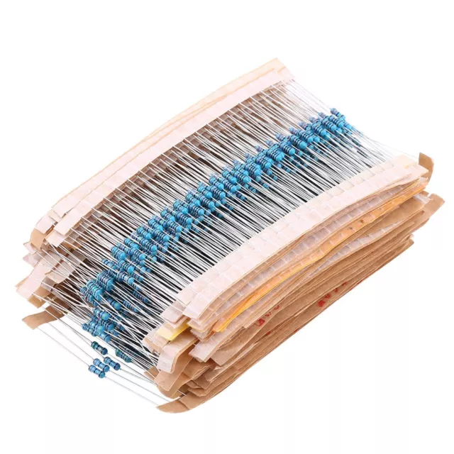 64 Values 1280 Pcs 1 Ohm - 10M Ohm 1/4W Metal Film Resistors Assortment Kit HAN