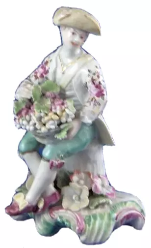 Ancien 18thC Derby Porcelaine Tôt Gentilhomme Figurine Anglais Angleterre