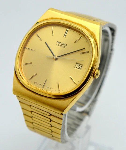 Montre Seiko Quartz Vintage - Plaquée Or - Pour Homme - Mouvement Japonais - Occasion Très Bon état