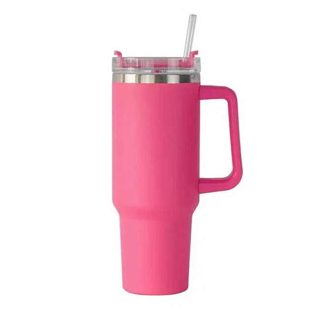40oz Tumbler With Handle And Straw Lid Insulated Reusable Leakproof Stainless