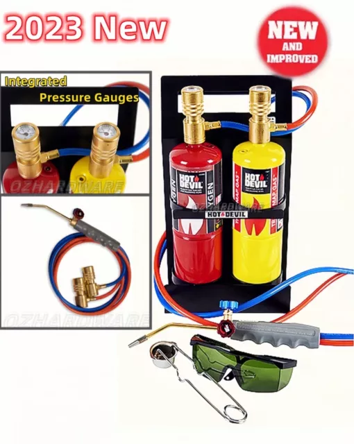 Oxygen Portable Oxy Kit Welding Cutting & Brazing Torch Gas Kit With Cylinders