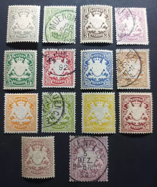 Bayern Stamps 1881-1906 Issues W/M Wz4 Used & Mh  (G4)