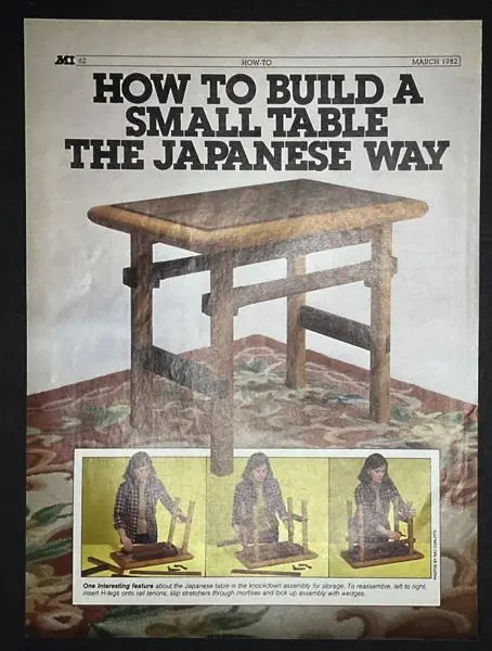 "Pequeña mesa japonesa ocasional cómo construir planos de madera dura 16""x19""x24"""