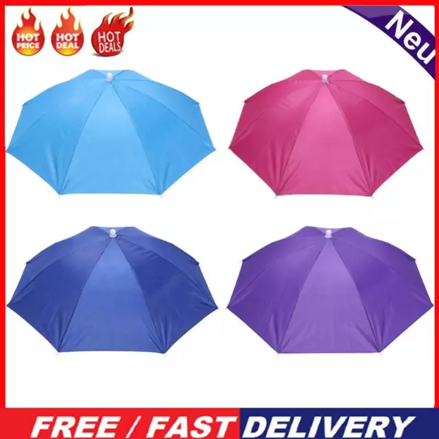 Headworn Umbrella with Elastic Band Waterproof Head Umbrella for Outdoor Fishing