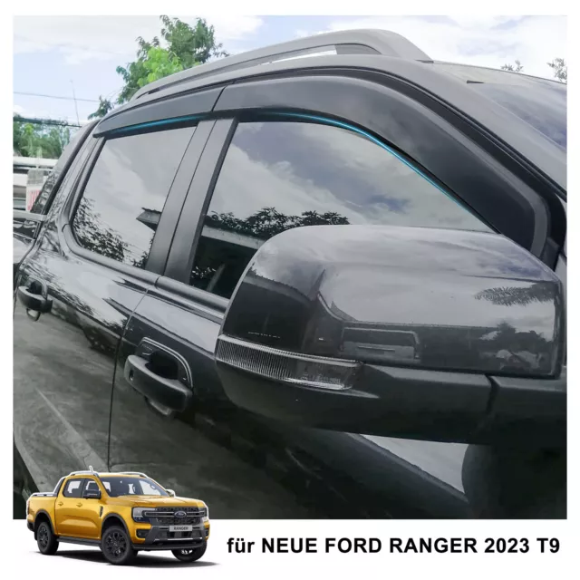 PER FORD RANGER Raptor Double Cab 2023+ deflettore pioggia grigio fumo EUR  64,58 - PicClick IT