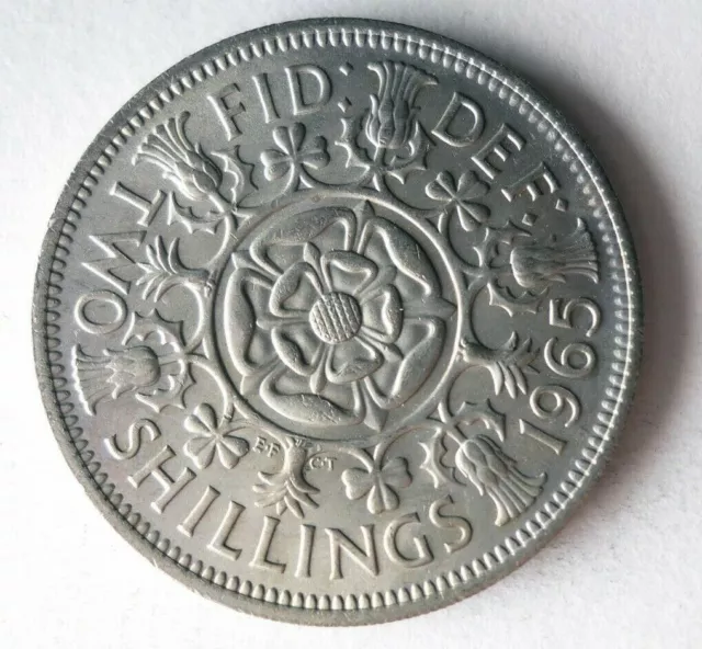 1965 GREAT BRITAIN FLORIN - Excellent Coin - FREE SHIP - Bin #300
