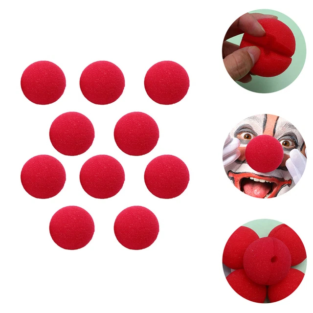 10 Pcs Déguisement De Clown Nez De Clown Éponge Accessoires Rouges Nez Rouge