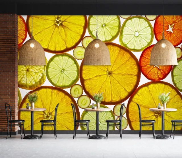 3D Art Fruit Lemon Slices 5519NA Wallpaper Wall Murals Removable Wallpaper Romy
