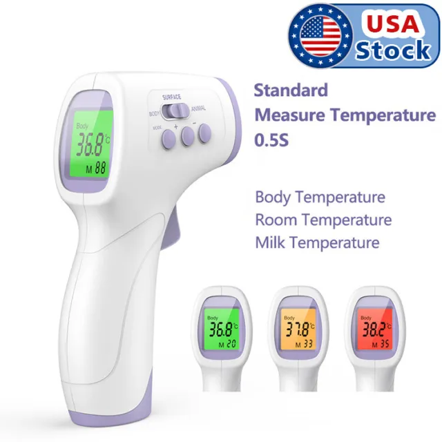 LCD Digital Non-contact IR Infrared Thermometer Forehead Adult Body Temperature
