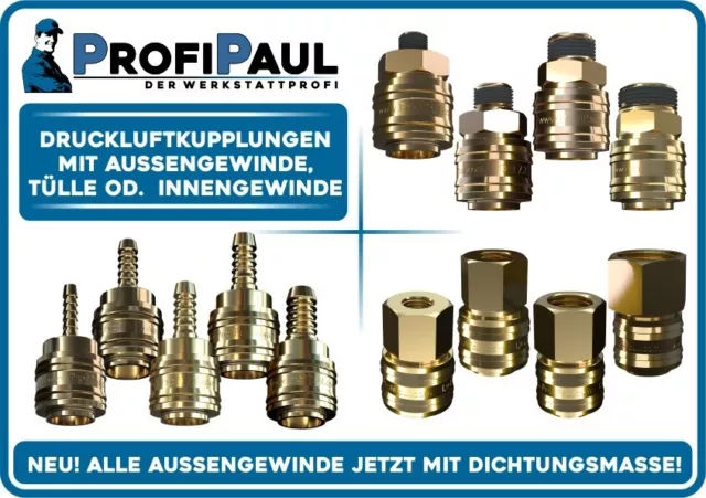 Kupplung Druckluft Stecknippel Schnellkupplung Stecker IG AG Schlauchanschluss