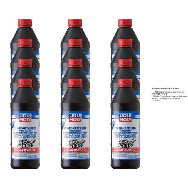 12X LIQUI MOLY 1L Hypoid-Getriebeöl GL5 Ls SAE 85W-90 MIL-L 2105 D GM ...