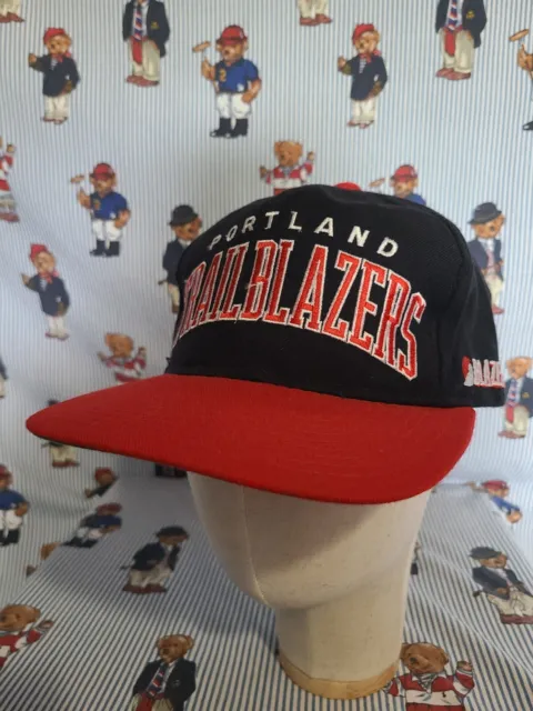 Vintage 90’s Portland Trail Blazers Starter Black Red Snapback Hat Cap Wool NWOT