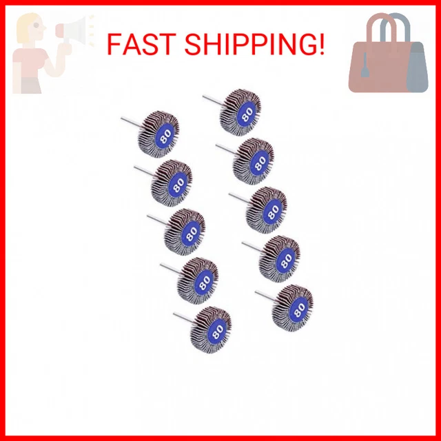 10-Pack Abrasive Flap Wheel Sander 80 Grit 1/8 Shank for Drill - AUTOTOOLH