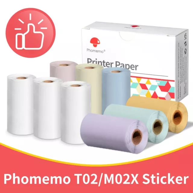 Adhesive Thermal Sticker Paper for Phomemo M02 Series Bluetooth