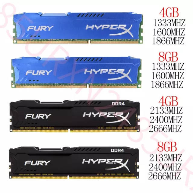64GB 16GB 32GB 8GB 4GB DDR3 1333 1600 1866 2133 2400Mhz RAM pour HyperX FURY FR