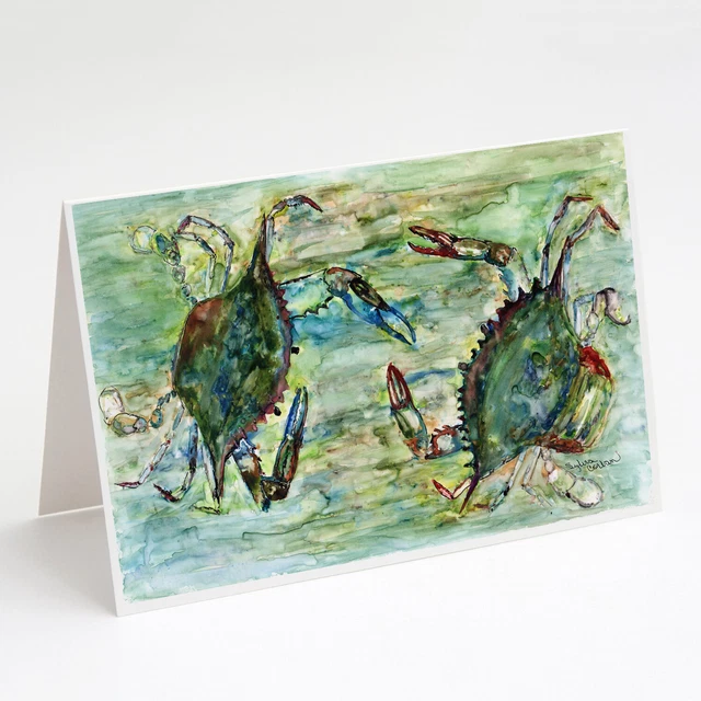 Blue Crab Greeting Cards and Envelopes Pack of 8 8940GCA7P