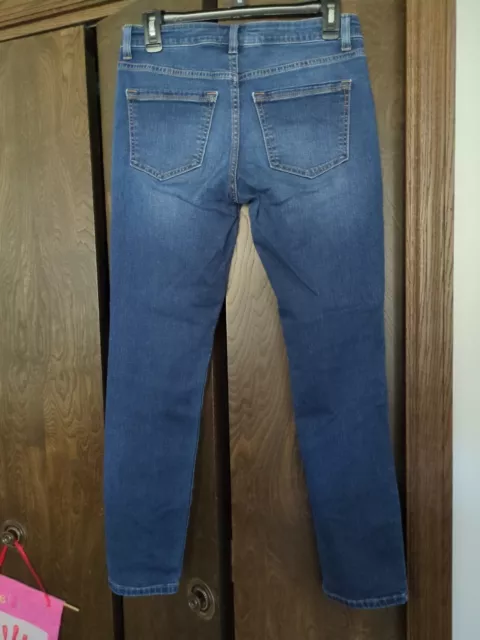 Apt 9 Womens Blue 5 Pocket Design Modern Cropped Denim Straight Jeans Size 2