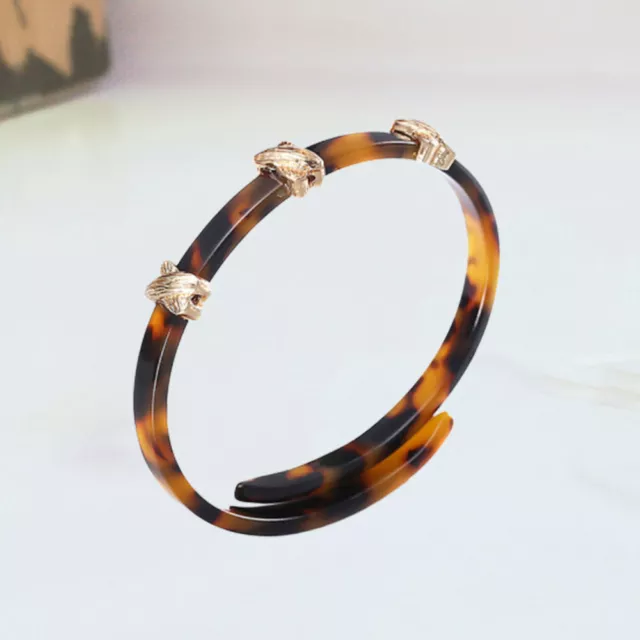 Tortoise Shell Bangles Bracelet Chain for Women Studded Resin Cuff