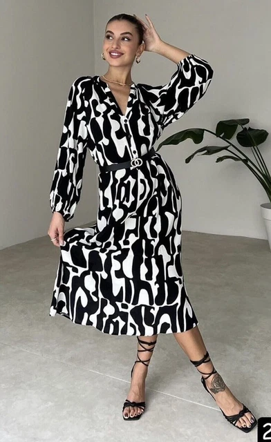 Abstract print dress zara top