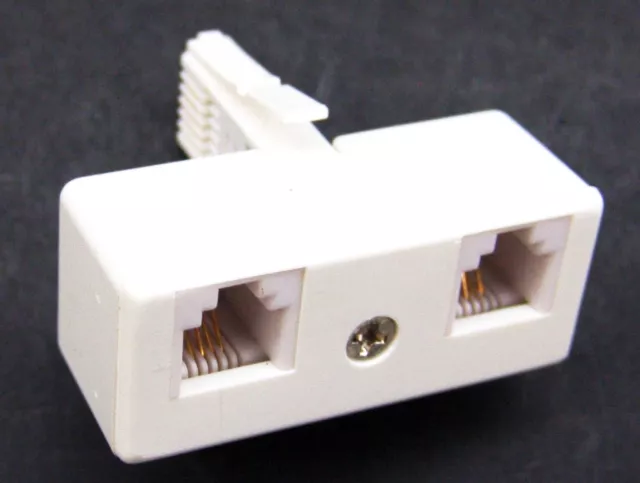 Adaptateur mural et séparateur pour téléphone fixe modulaire, 2 voies 6P4C  RJ11