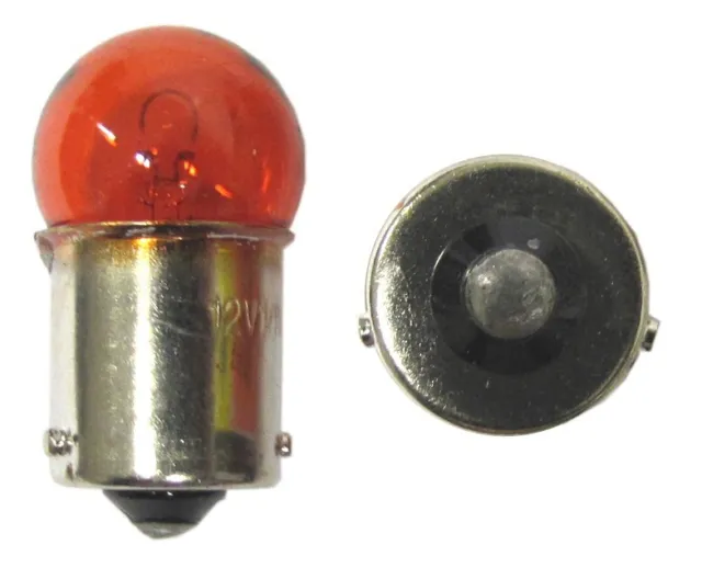 Blinkerlampen BAX15s 12v 10w - gelb mit Off-Set-Stiften klein - 10er-Box