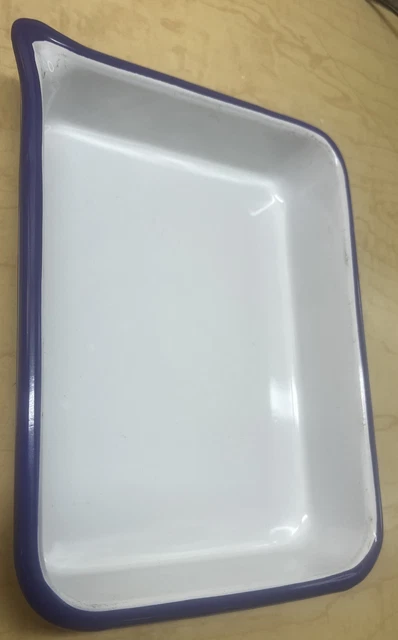 "Bandeja fotográfica vintage resistente al ácido CESCO, esmalte azul/blanco 8"" x 6"