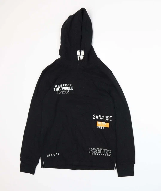 OVS Girls Black  Cotton Pullover Hoodie Size 10-11 Years  Pullover