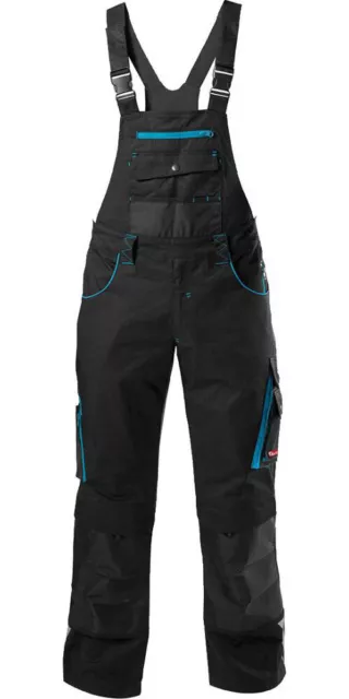 FORTIS Herren Latzhose / Arbeitshose 24 schwarz/türkis Gr. 62