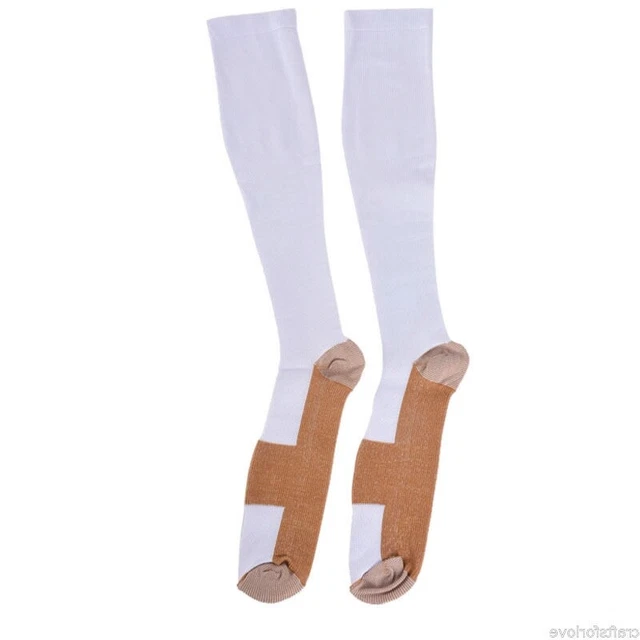 Lot de chaussettes de compression en cuivre anti fatigue mollet haut sous le genou pied soulagement de la douleur 3