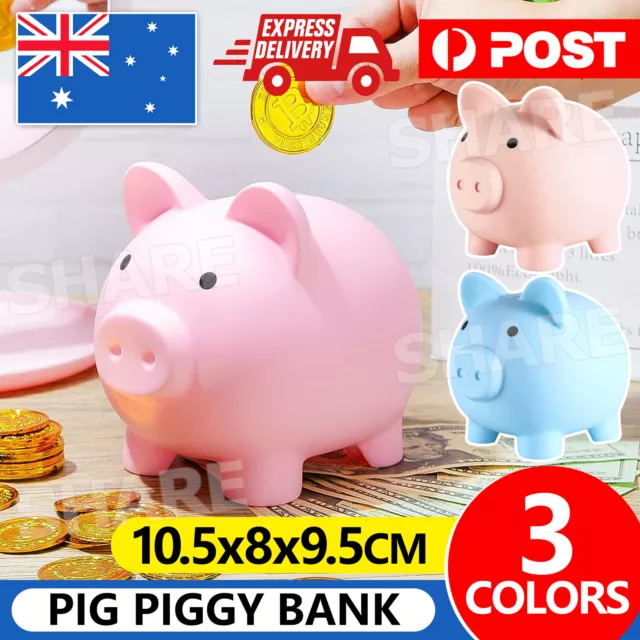 Pig Piggy Bank Coin Openable Money Save Box Soft Plastic Toy Kids Xmas Gift Cash