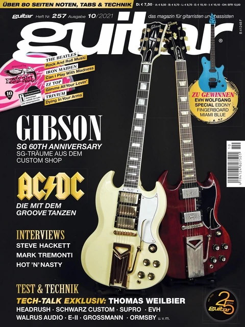 Guitar 10 2021 Avec Gitarre Playalongs Et Test Gibson Sg 60th Anniversaire