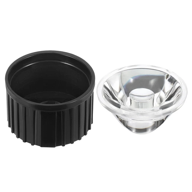 8 Set 20mm 25 Degree Acrylic Optical LED Lens with Black Holder for LED Light