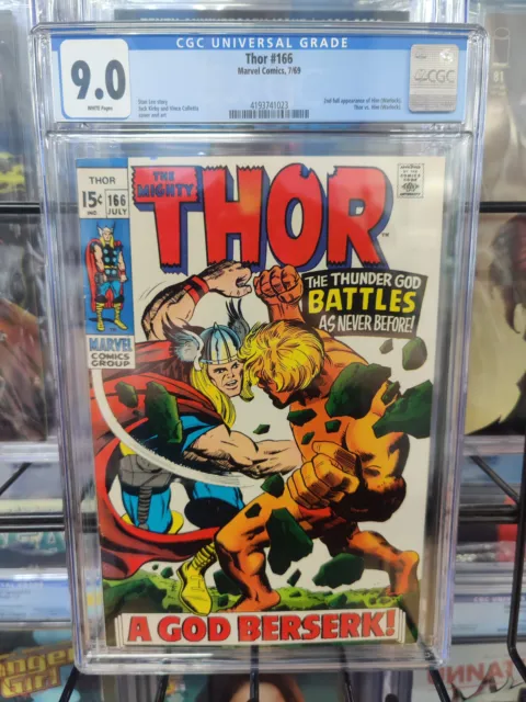 Thor #166 (1969) - Cgc Grade 9.0 - 2Nd Adam Warlock Appearance - A God Berserk!