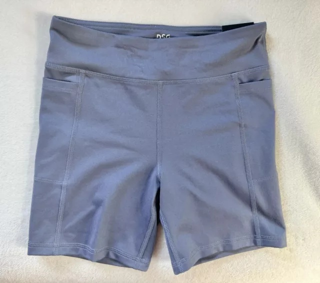 NWT DSG Performance Bike Shorts Mid Rise Girls Size Large (14) Shark Bite Gray