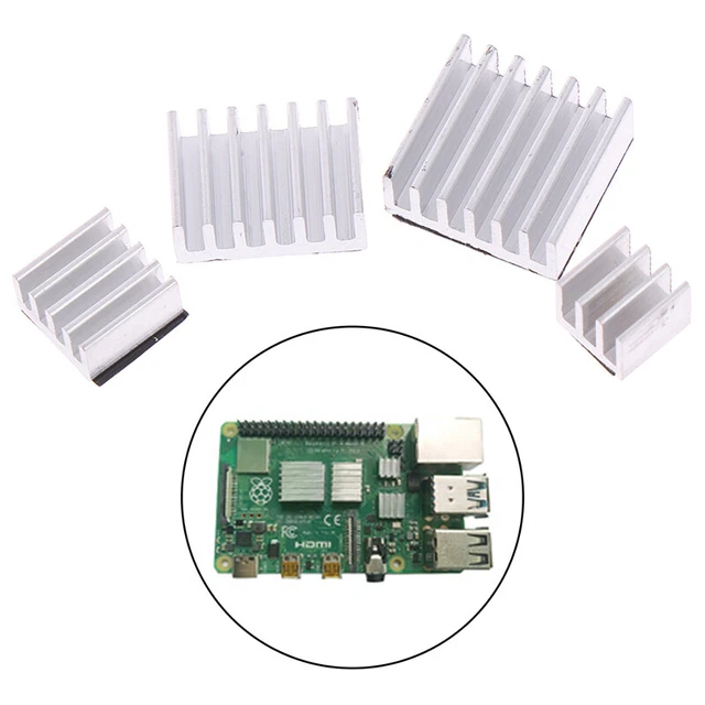 4pcs Aluminum Heatsink Radiator Cooler Kit for Raspberry Pi 4B with Sticker- BAZ