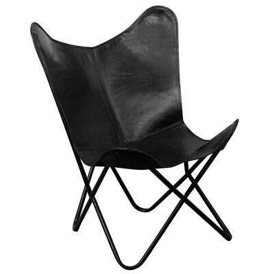 Black Handmade Home Decor Furniture Leather Butterfly Chair Relax Folding Chair