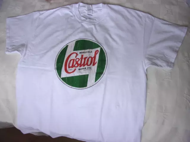 T-Shirt  Homme Taille Xl 100% Coton  Col Rond - Castrol Wakefield Motor Oil Neuf