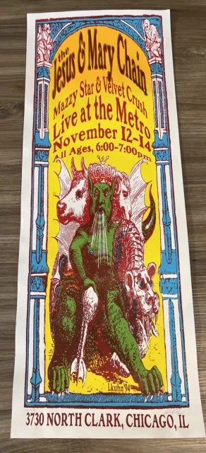 1994 Rock Roll Concert Poster Jesus & Mary Chain Metro L Kuhn 30/125 3