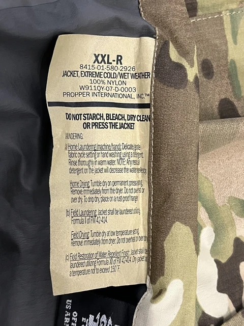 Army OCP Multicam Extreme Cold Wet Weather GoreTex Jacket USGI 2XL XXL Regular 3