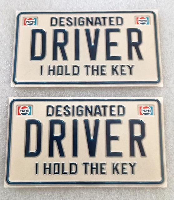 2 VTG PEPSI Cola Soda Designated Driver I Hold The Key Sticker 1980s
